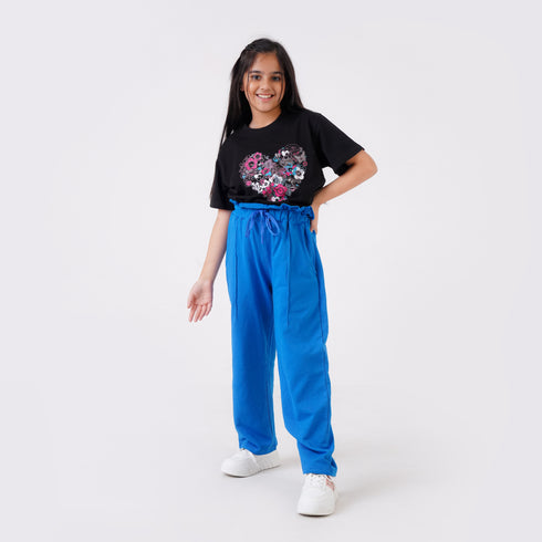 RUFFLE BELT KNITTED TROUSER